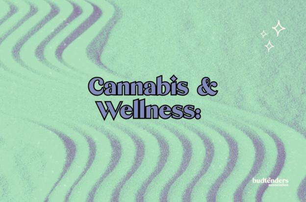 green sand swirls with text Cannabis and Wellness: