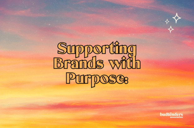 Sunset background with text Supporting Brands With Purpose: